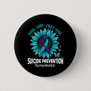 Schmetterlinge Sonnenblume Suizidpräventionsbewuss Button