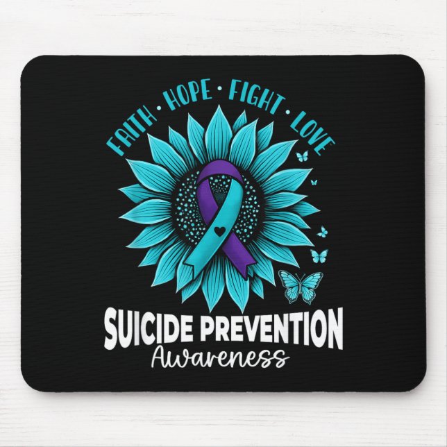 Schmetterlinge Sonnenblume Suizidpräventionsbewuss Mousepad (Vorne)