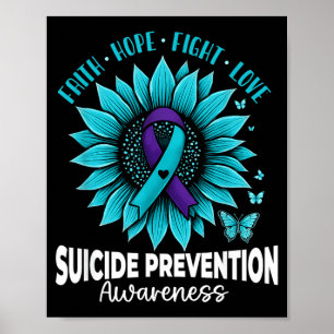 Schmetterlinge Sonnenblume Suizidpräventionsbewuss Poster