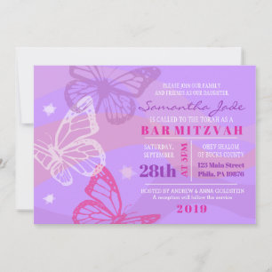 SCHMETTERLINGE & STERNE Bat Mitzvah Einladung