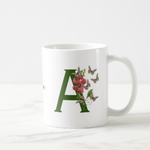 Schmetterlinge Sweet Pea Monogram Initial A Your N Kaffeetasse