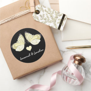 Schmetterlinge Swirl Lila Runder Aufkleber