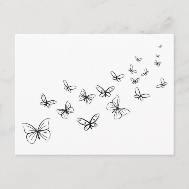 Schmetterlinge tanzen über die Seite Postkarte (Vorderseite)