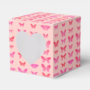 Schmetterlinge, tiefrosa, blassrosa Hintergrund Geschenkschachtel