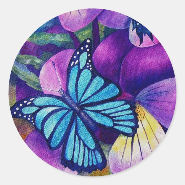 Schmetterlinge und Aufkleber für Panseys (Vorderseite)