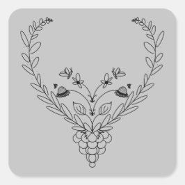 Schmetterlinge und Bienen Quadratischer Aufkleber