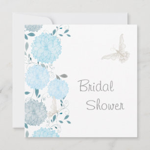 Schmetterlinge und blaue Chrysanthemen Save the Da Date