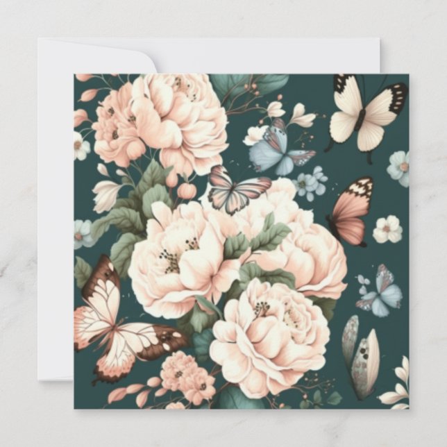 Schmetterlinge und Blume (Vorderseite)