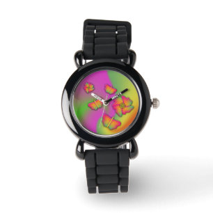 Schmetterlinge und Blume Armbanduhr