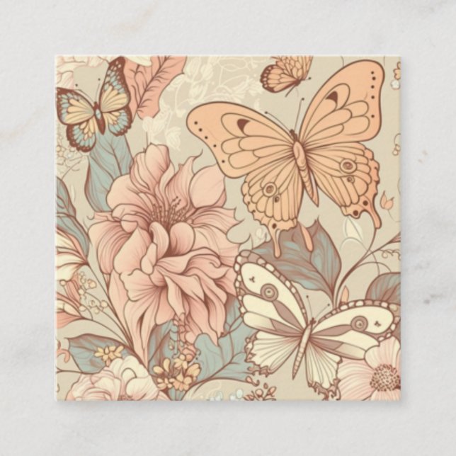 Schmetterlinge und Blume Begleitkarte (Vorderseite)