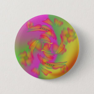 Schmetterlinge und Blume Button