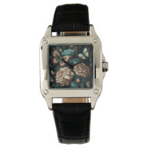 Schmetterlinge und Blume dunkles klassisches Desig