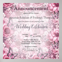 Schmetterlinge und Blume in verschiedenen Farbtöne Poster