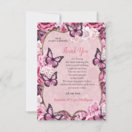 Schmetterlinge und Blume in verschiedenen Farbtöne RSVP Karte