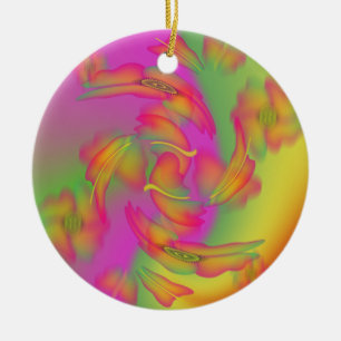 Schmetterlinge und Blume Keramikornament