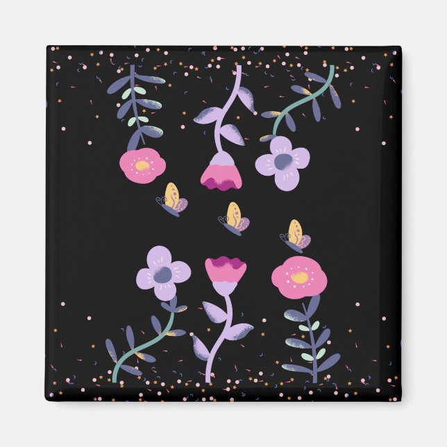 Schmetterlinge und Blume Magnet (Vorne)