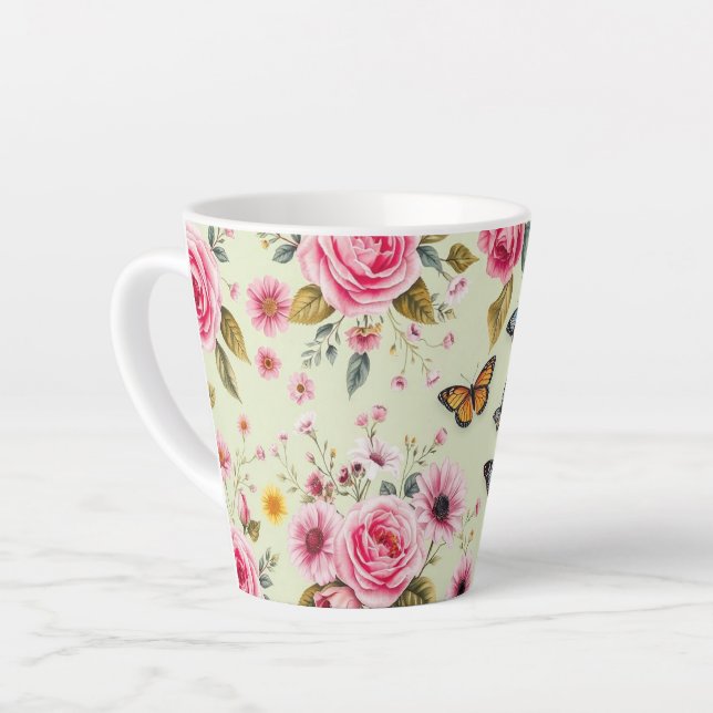 Schmetterlinge und Blume Milchtasse (Linke Ecke)