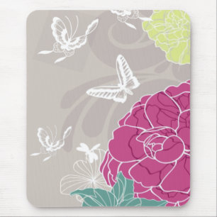 Schmetterlinge und Blume Mousepad