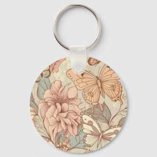 Schmetterlinge und Blume Schlüsselanhänger
