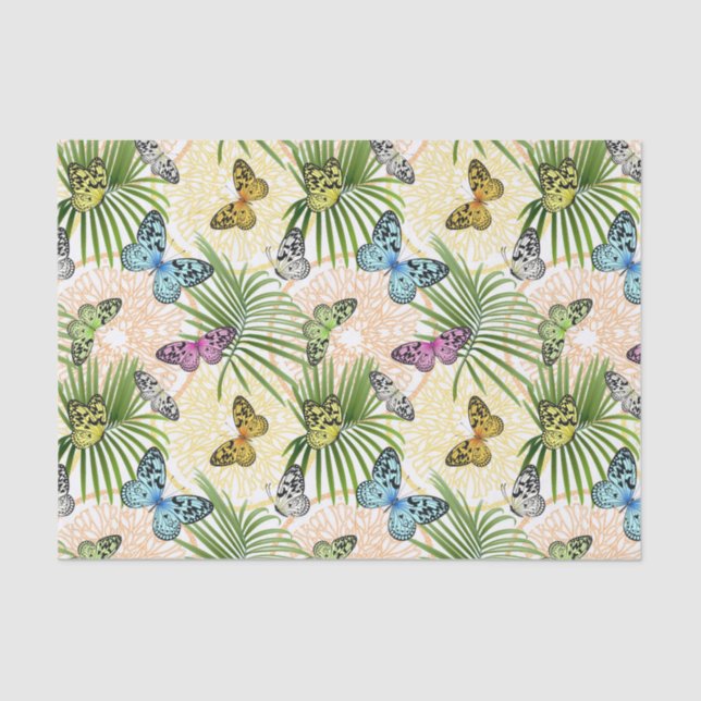 Schmetterlinge und Blume Seidenpapier (Vorderseite)