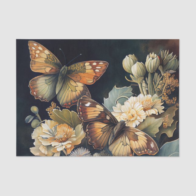 Schmetterlinge und Blume Seidenpapier (Vorderseite)