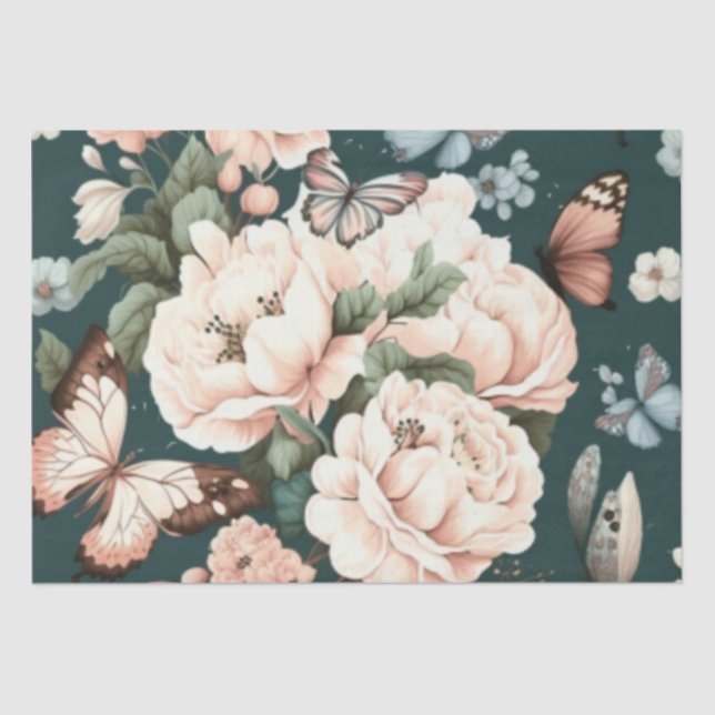 Schmetterlinge und Blume Seidenpapier (Vorderseite)