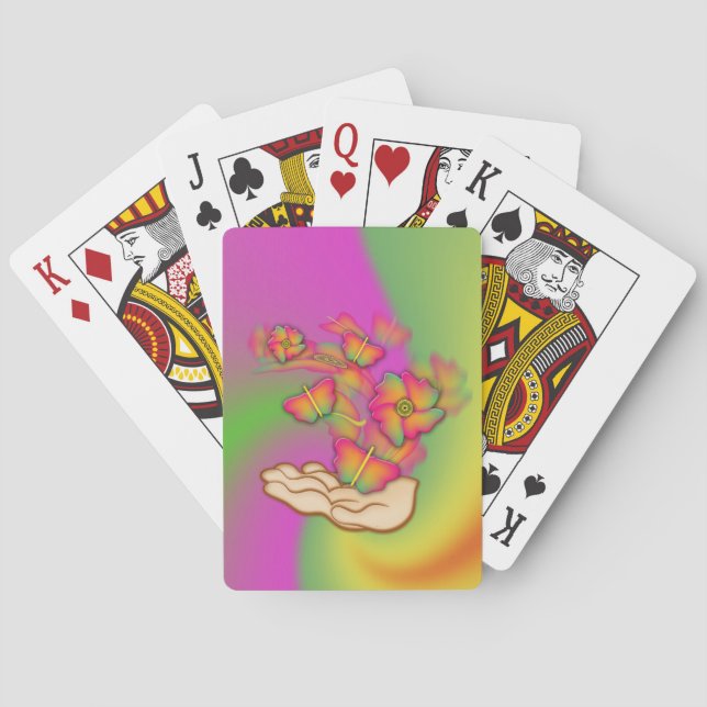 Schmetterlinge und Blume Spielkarten (Rückseite)