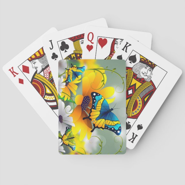 Schmetterlinge und Blume Spielkarten (Rückseite)
