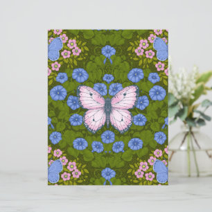 Schmetterlinge und Blume Symmetrie, blau und rosa