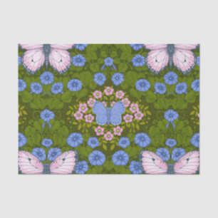Schmetterlinge und Blume Symmetrie, blau und rosa Seidenpapier