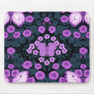 Schmetterlinge und Blume Symmetrie, Violett und Bl Mousepad