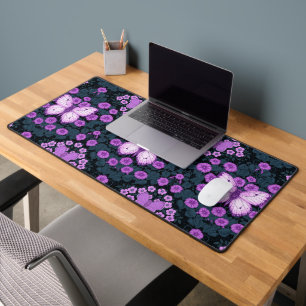 Schmetterlinge und Blume Symmetrie, Violett und Bl Schreibtischunterlage