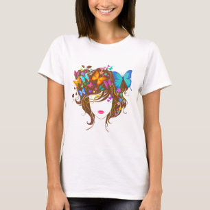 Schmetterlinge und Blume T-Shirt