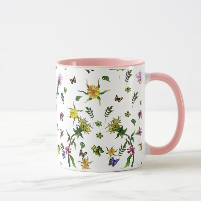 Schmetterlinge und Blume Tasse (Rechts)