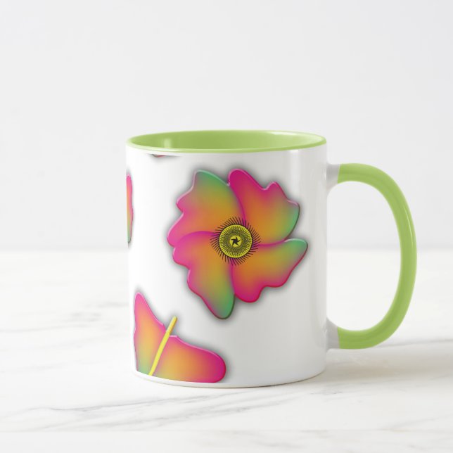 Schmetterlinge und Blume Tasse (Rechts)