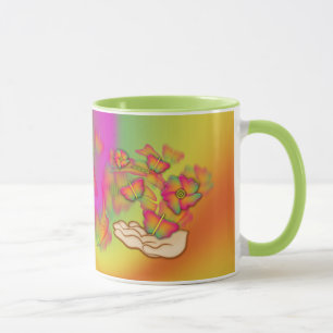 Schmetterlinge und Blume Tasse