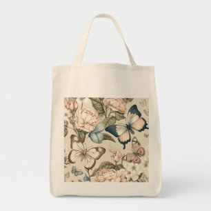 Schmetterlinge und Blume Tragetasche