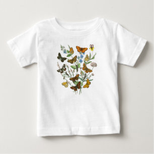 Schmetterlinge und Blume Vintage Illustration 1 Baby T-shirt