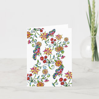Schmetterlinge und Blumen Notecard