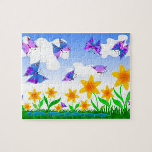 Schmetterlinge und Blumen Puzzle