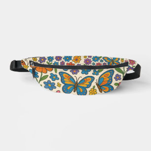 Schmetterlinge und Blüten Bauchtasche