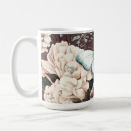 Schmetterlinge und braune Blume Kaffeetasse
