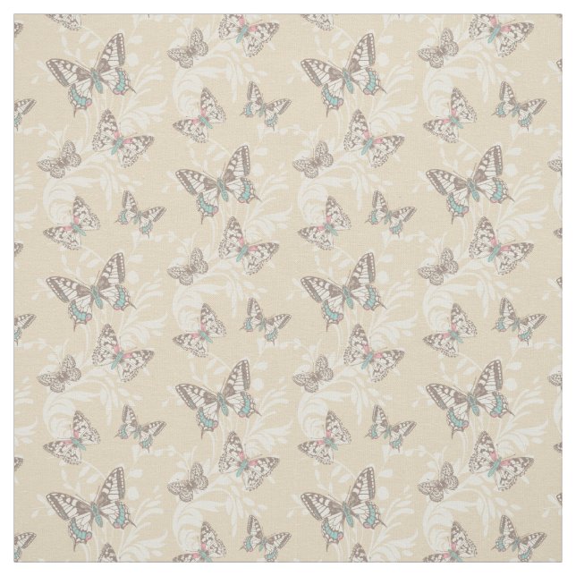 Schmetterlinge und Damastinsektengewebe Stoff (Muster)