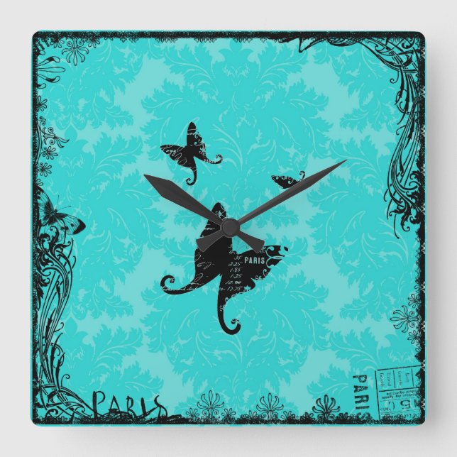 Schmetterlinge und die Uhr der Pariser Mauer (Vorderseite)