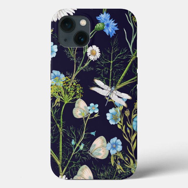 Schmetterlinge und Drachen fliegen mit Blume Case-Mate iPhone Hülle (Rückseite)