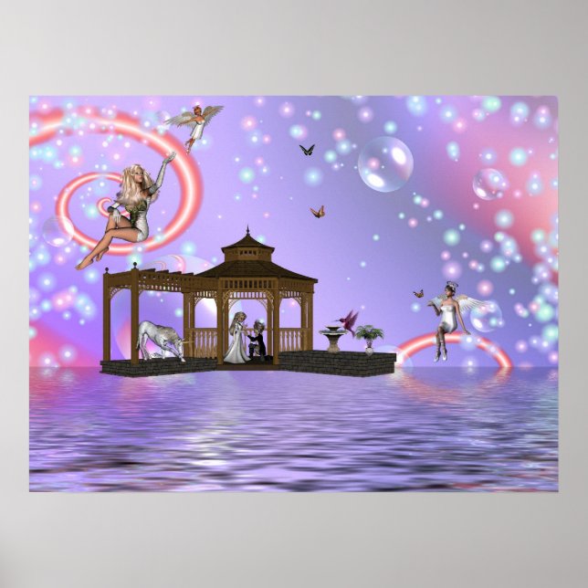 Schmetterlinge und Engel Poster (Vorne)