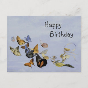 Schmetterlinge und Feen ~ Postkarte / Geburtstag