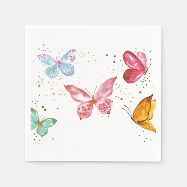 Schmetterlinge und Glitter  Serviette (Vorderseite)