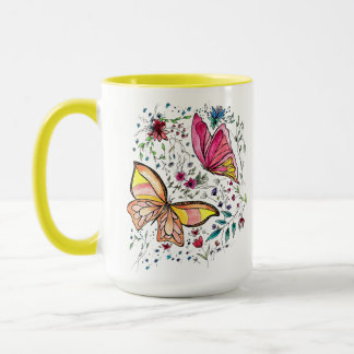 Schmetterlinge und individueller Name Tasse