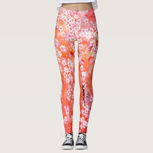 Schmetterlinge und japanische Leggings Sakura (Vorderseite)